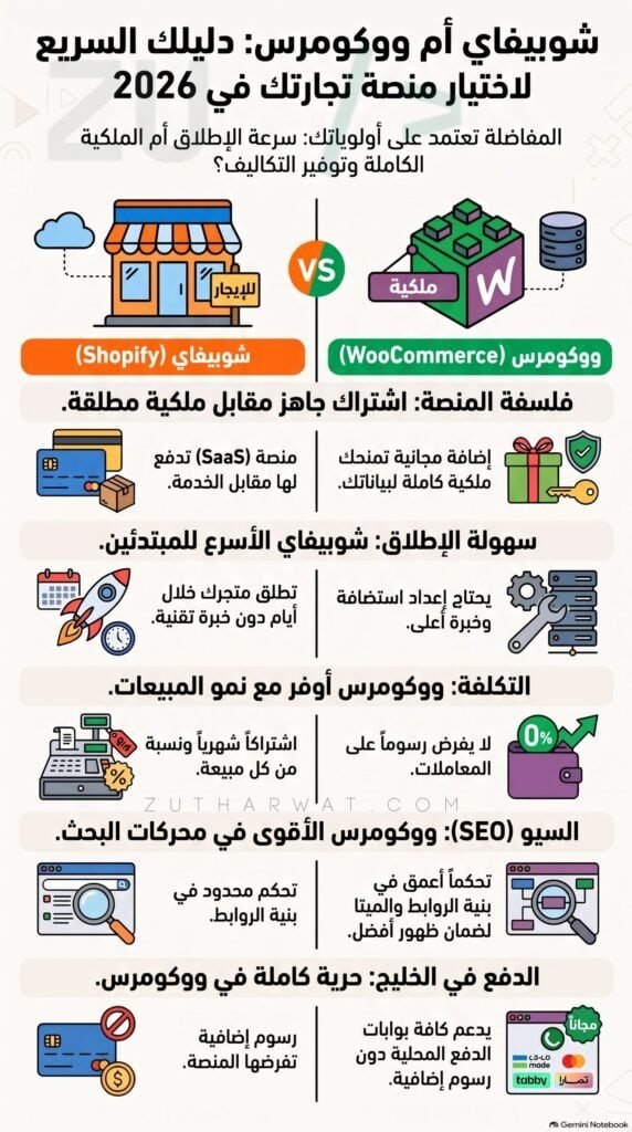 كيف تختار بين شوبيفاي وووكومرس